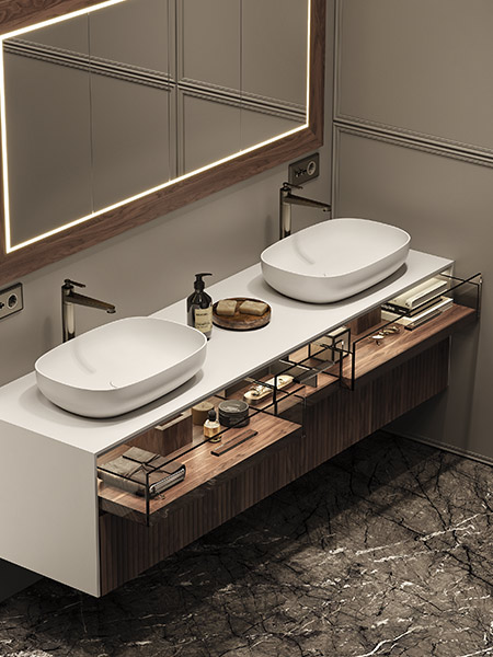 Slimline white bathroom cabinet online